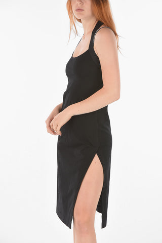 vestito halterneck midi D-SAMMY con doppio spacco laterale