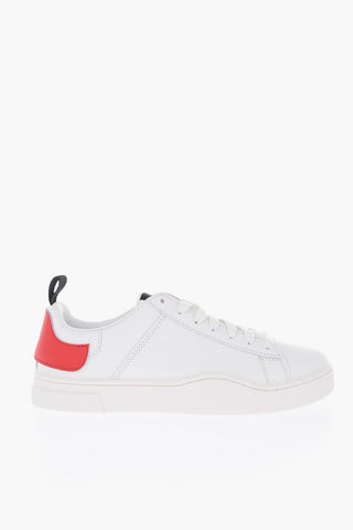 Leather S-CLEVER LOW LACE Sneakers with Contrasting Detail