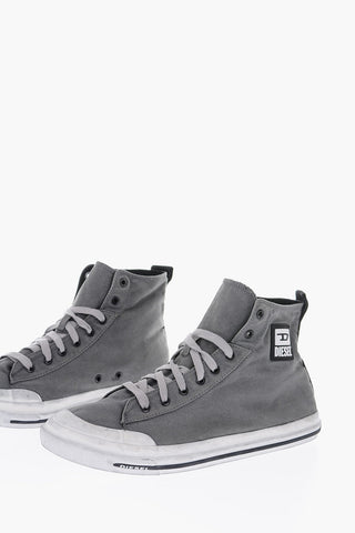 Contrasting Sole Cotton S-ASTICO MID CUT High Top Sneakers