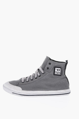 Contrasting Sole Cotton S-ASTICO MID CUT High Top Sneakers