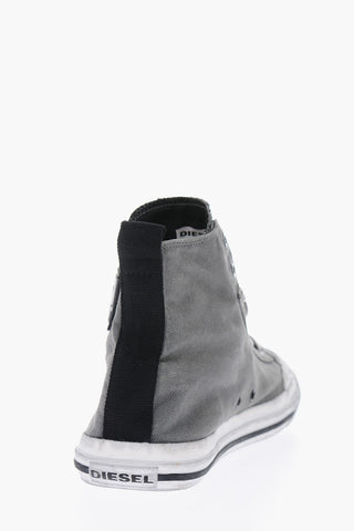 Contrasting Sole Cotton S-ASTICO MID CUT High Top Sneakers