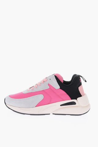 Two-Tone S-SERENDIPITY Low-Top Sneakers with Faux Suede Details