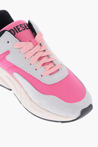 Two-Tone S-SERENDIPITY Low-Top Sneakers with Faux Suede Details