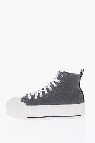 5cm Corduroy S-ASTICO High Top Sneakers with Platform