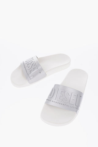 Two-Tone SA-MAYEMI Slippers with Embossed Logo