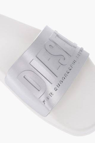 Two-Tone SA-MAYEMI Slippers with Embossed Logo