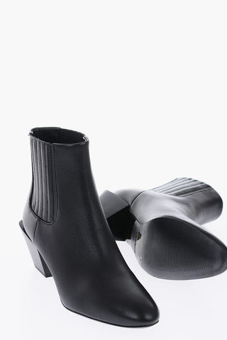 7cm Squared Heel Leather D-TEXANNE CH Wester Boots