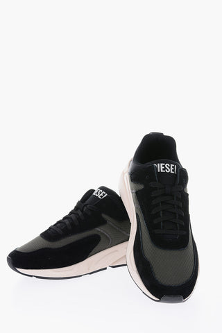 Two-Tone S-SERENDIPITY Low-Top Sneakers with Faux Suede Details