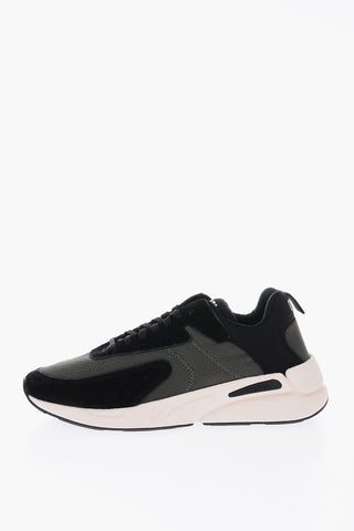 Two-Tone S-SERENDIPITY Low-Top Sneakers with Faux Suede Details