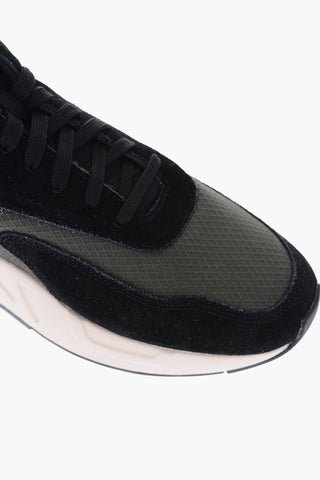 Two-Tone S-SERENDIPITY Low-Top Sneakers with Faux Suede Details