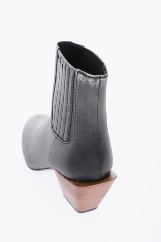7cm Contrasting Heel Leather D-TEXANNE CH Wester Boots
