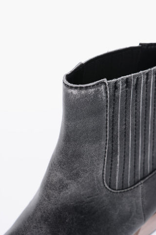 7cm Contrasting Heel Leather D-TEXANNE CH Wester Boots