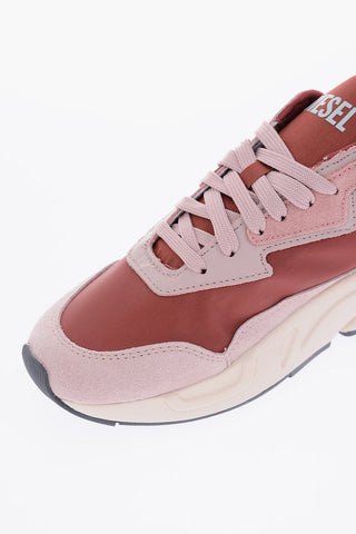 Two-Tone S-SERENDIPITY Low-Top Sneakers with Faux Suede Details