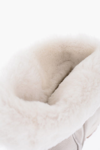Shearling Pull On Mid Calf Booties