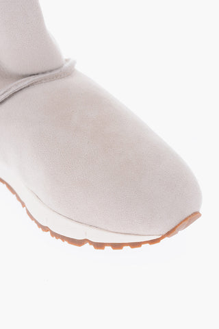 Shearling Pull On Mid Calf Booties