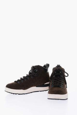 Suede Hiking Boots with Contrasting Details