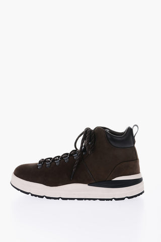 Suede Hiking Boots with Contrasting Details