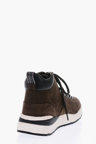Suede Hiking Boots with Contrasting Details
