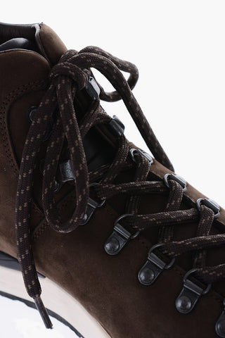 Suede Hiking Boots with Contrasting Details