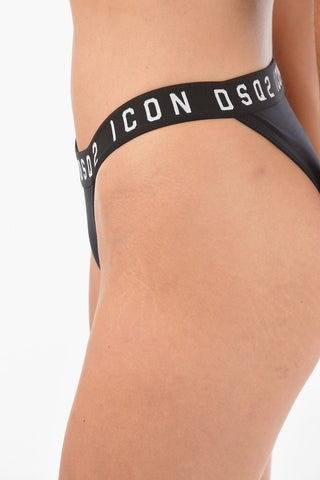 contrasting Logo Band Swim Briefs