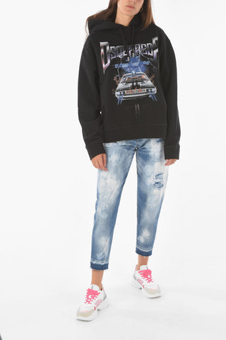 Felpa COOL FIT stampata con cappuccio
