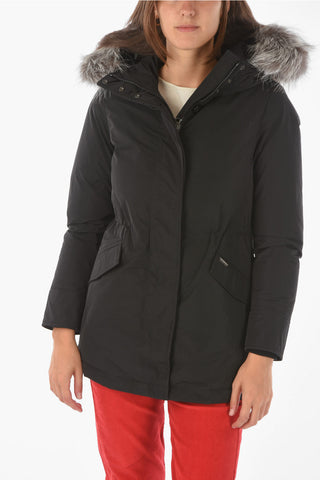 Solid Color CITY ARCTIC Down Jacket with Real Fur