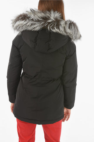 Solid Color CITY ARCTIC Down Jacket with Real Fur
