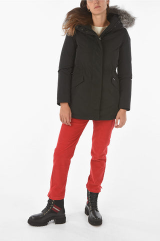 Solid Color CITY ARCTIC Down Jacket with Real Fur