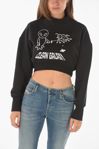 Cropped F-KARL Sweatshirt with CLEAN GALAXY Print