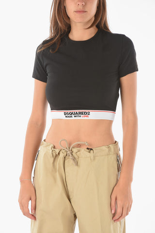 crew-neck crop t-shirt