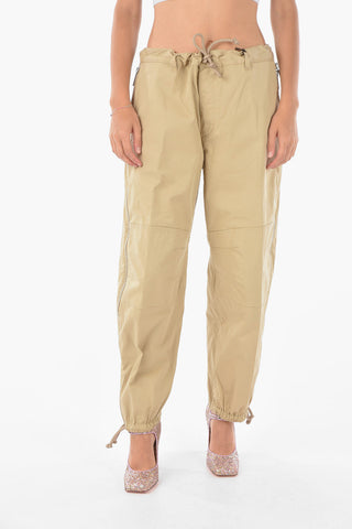 side zip stretch cotton pants