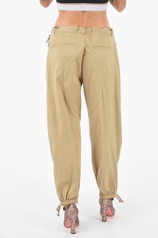 side zip stretch cotton pants