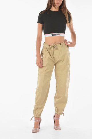 side zip stretch cotton pants