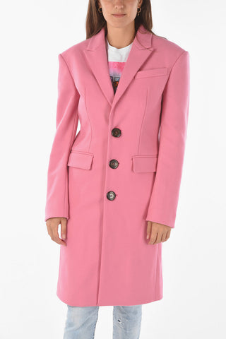 split-back hem 3-button chesterfield coat