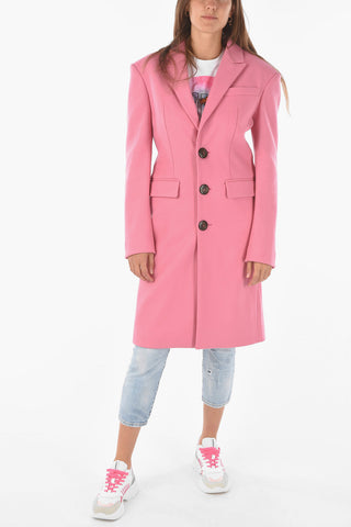 split-back hem 3-button chesterfield coat