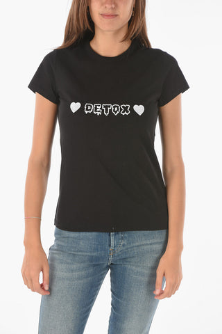 crew-neck T-SLIPCUP T-shirt with print on the front