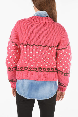 cardigan girocollo in misto lana