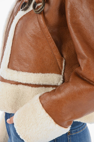 Giubbotto in pelle con Dettagli in Shearling