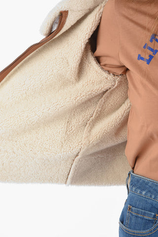 Giubbotto in pelle con Dettagli in Shearling