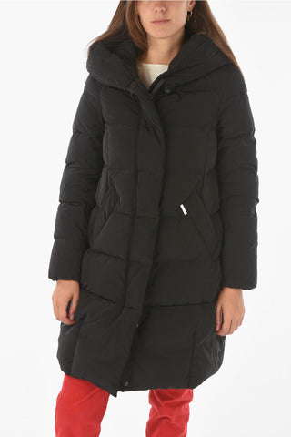Hidden Closure 2 Pockets PUFFY COCOON Down Jacket with Hood