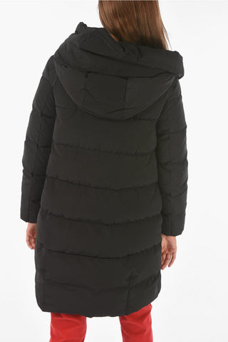 Hidden Closure 2 Pockets PUFFY COCOON Down Jacket with Hood