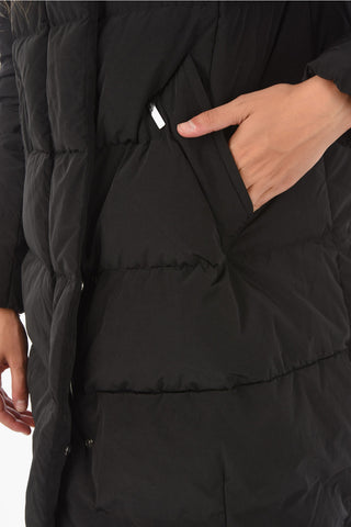 Hidden Closure 2 Pockets PUFFY COCOON Down Jacket with Hood
