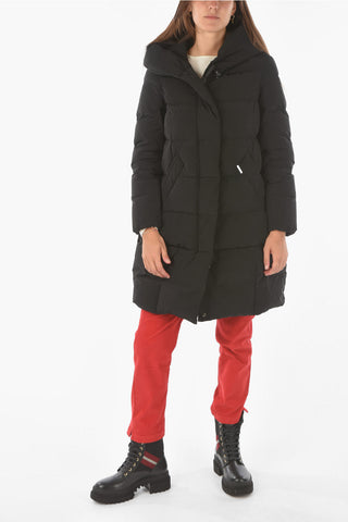 Hidden Closure 2 Pockets PUFFY COCOON Down Jacket with Hood