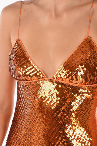V-Neck Sequined Slip Dress