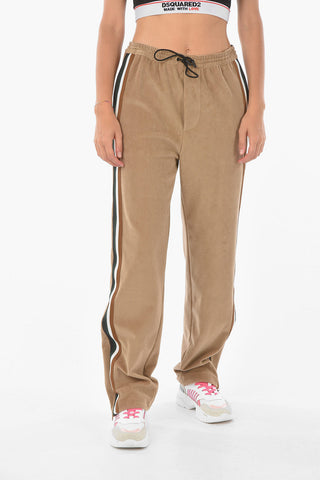 Corduroy Pants with Contrasting Side Band