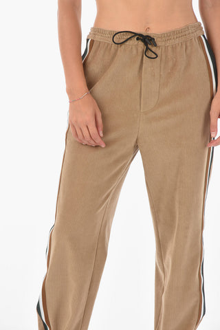 Corduroy Pants with Contrasting Side Band