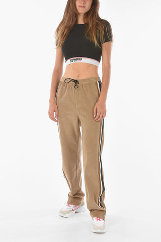 Corduroy Pants with Contrasting Side Band