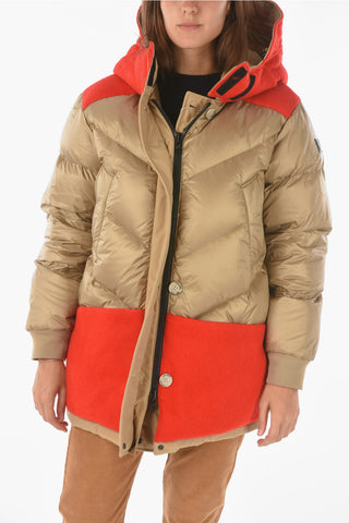 contrasting details reversible down jacket