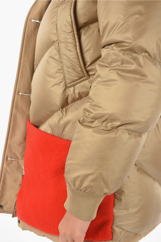 contrasting details reversible down jacket