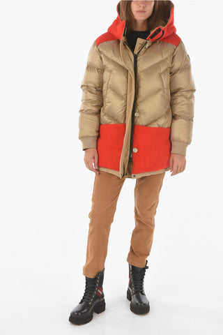 contrasting details reversible down jacket